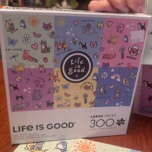 Life Is Good Colorful Cat Puzzle